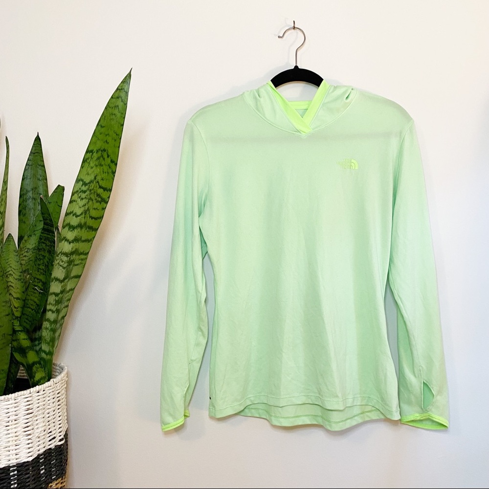 North Face Neon Green Pullover w/ Hood